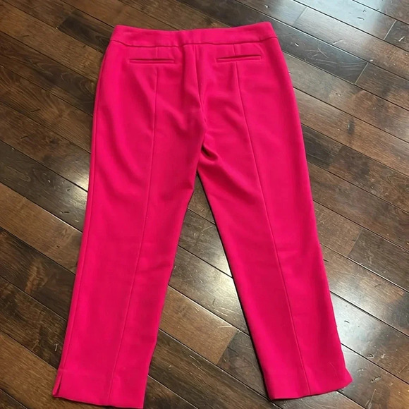 Talbots cropped trousers Bright pink Textured size 8P Double button Office - Picture 12 of 15